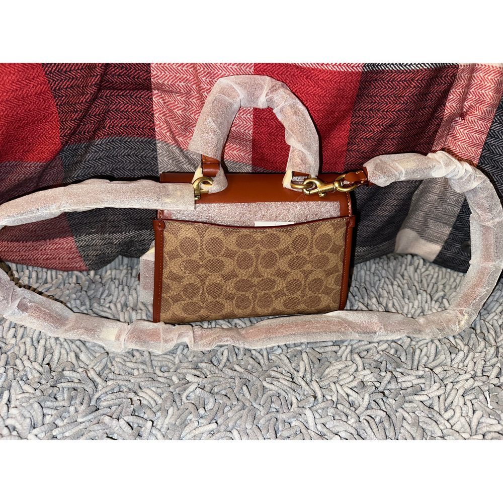 Coach Sammy Top Handle 21 In Signature Canvas in Brown - Picture 5 of 10
